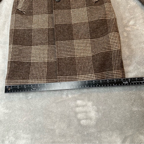 Abercrombie & Fitch The A&F Dad Coat Plaid Brown Long Overcoat Women's XXSP - Picture 9 of 16